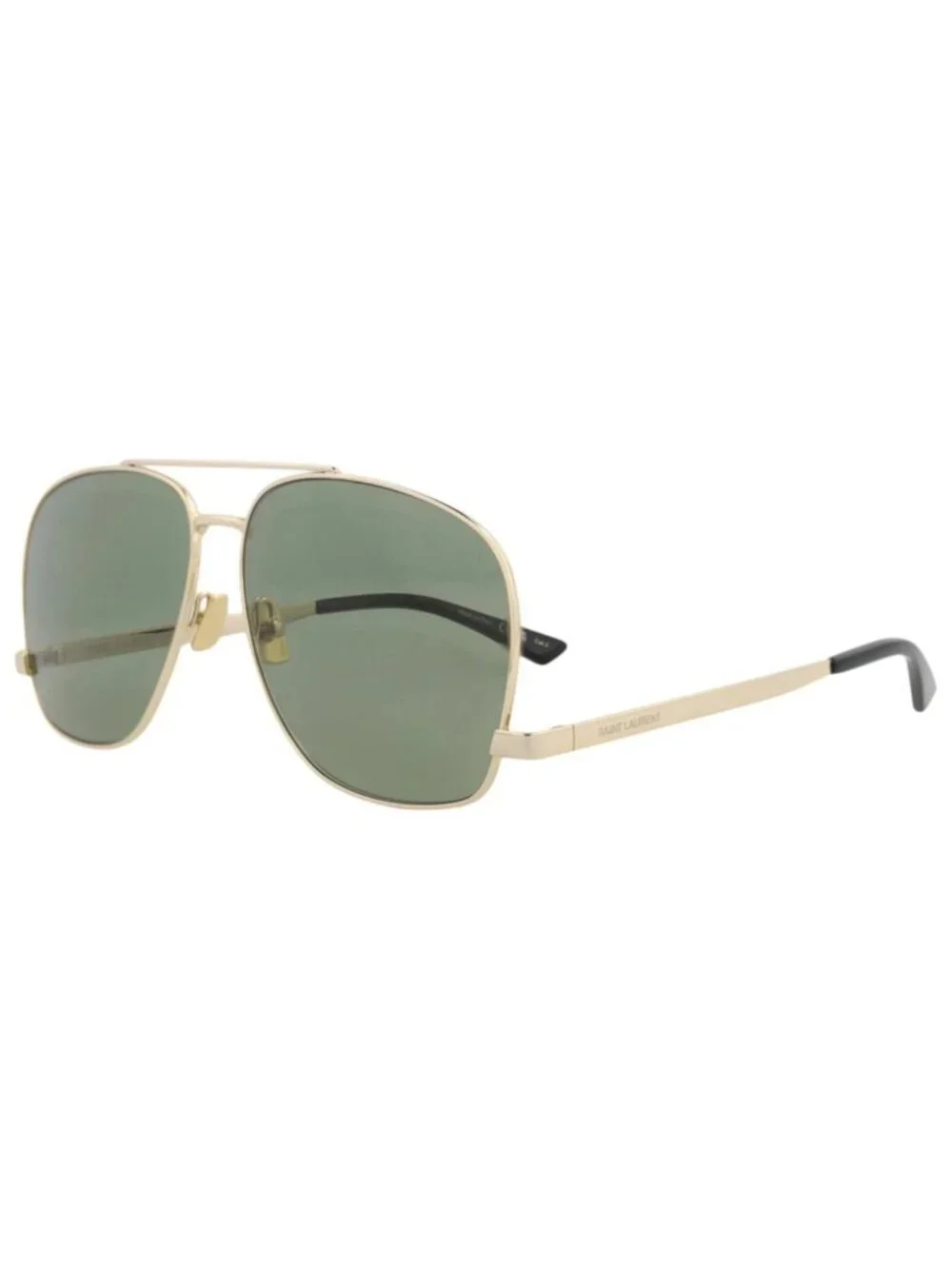 New Saint Laurent Women's Sunglasses Aviator Metal Frame Gold Gold Green